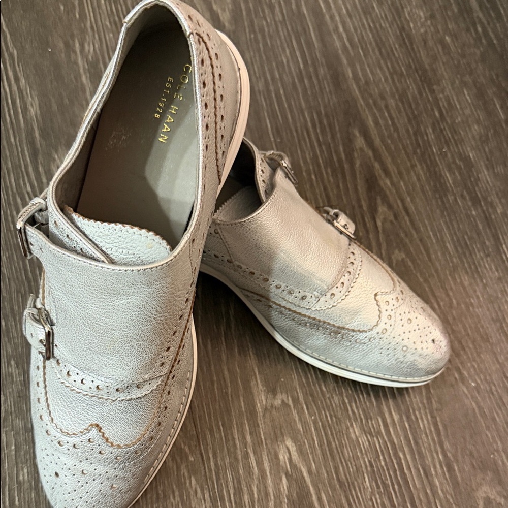 Cole Haan Women's Silver Leather Loafers